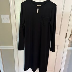 Madewell ribbed long sleeve pocket dress